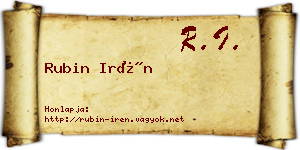 Rubin Irén névjegykártya